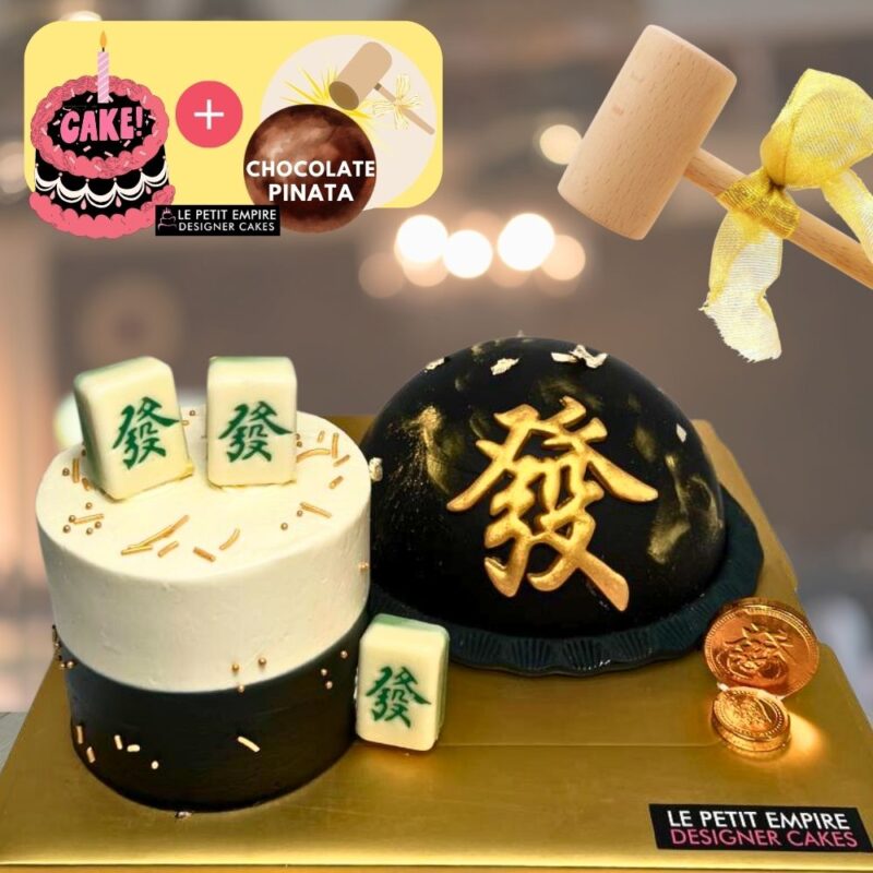 Prosperity Black Gold Mahjong - Exceptional Set [CAKE + CHOCOLATE PINATA]